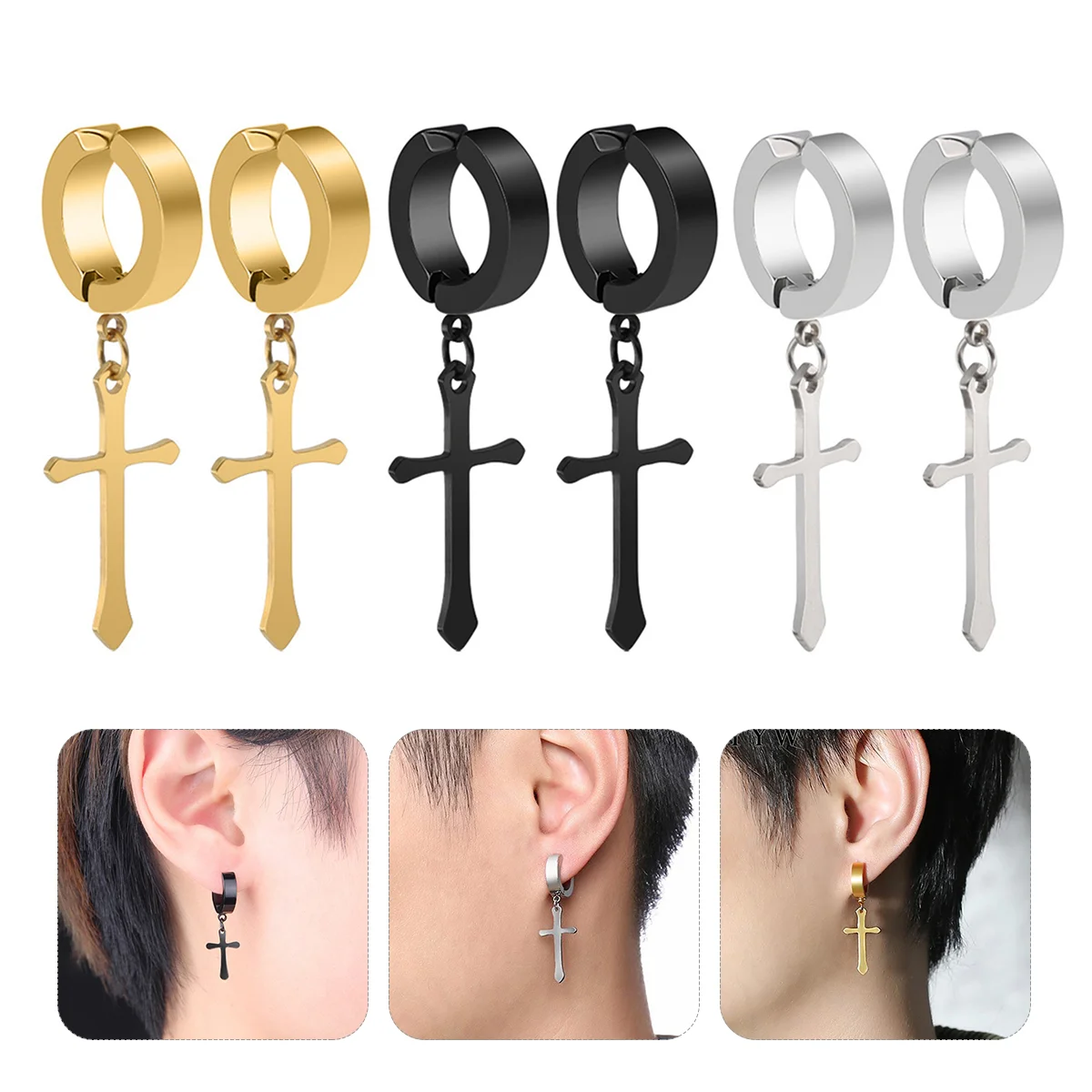 Cross Earrings Ear Clip Dangle Alloy Girls Gothic Dangler Christ Jewelry Drop Earring Chain Crucifix Shape Simple
Cross Earrings Ear Clip Dangle Alloy Girls Gothic Dangler Christ Jewelry Drop Earring Chain Crucifix Shape Simple