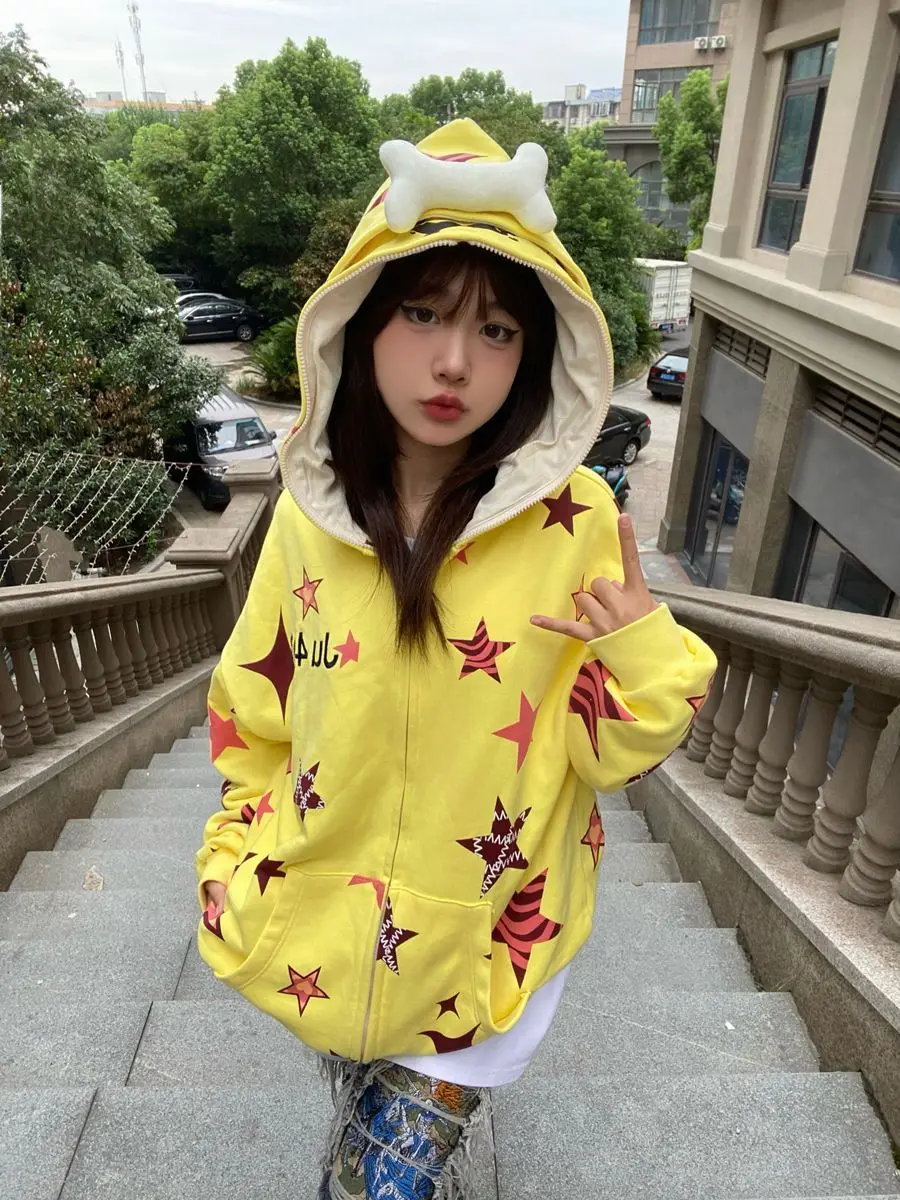 Y2K Women Oversized zip up Hoodies Fashion Star Graphics Sweatshirts pink Sport Coat Gothic Grunge Female Zip Harajuku Clothes
Y2K Women Oversized zip up Hoodies Fashion Star Graphics Sweatshirts pink Sport Coat Gothic Grunge Female Zip Harajuku Clothes
