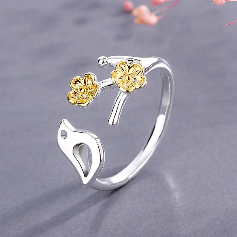 TULX Silver Color Jewelry Fashion Cute Bird Flower Opening Rings for Women Bijoux Statement Index Finger Ring Anillos
TULX Silver Color Jewelry Fashion Cute Bird Flower Opening Rings for Women Bijoux Statement Index Finger Ring Anillos