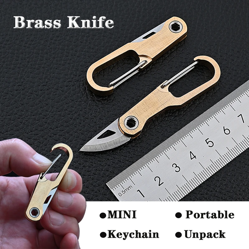 Brass Keychain Folding Knife Portable High Hardness Sharp Blade Pendant Knife EDC Express Pocket Knife Gift Outdoor Tool
Brass Keychain Folding Knife Portable High Hardness Sharp Blade Pendant Knife EDC Express Pocket Knife Gift Outdoor Tool