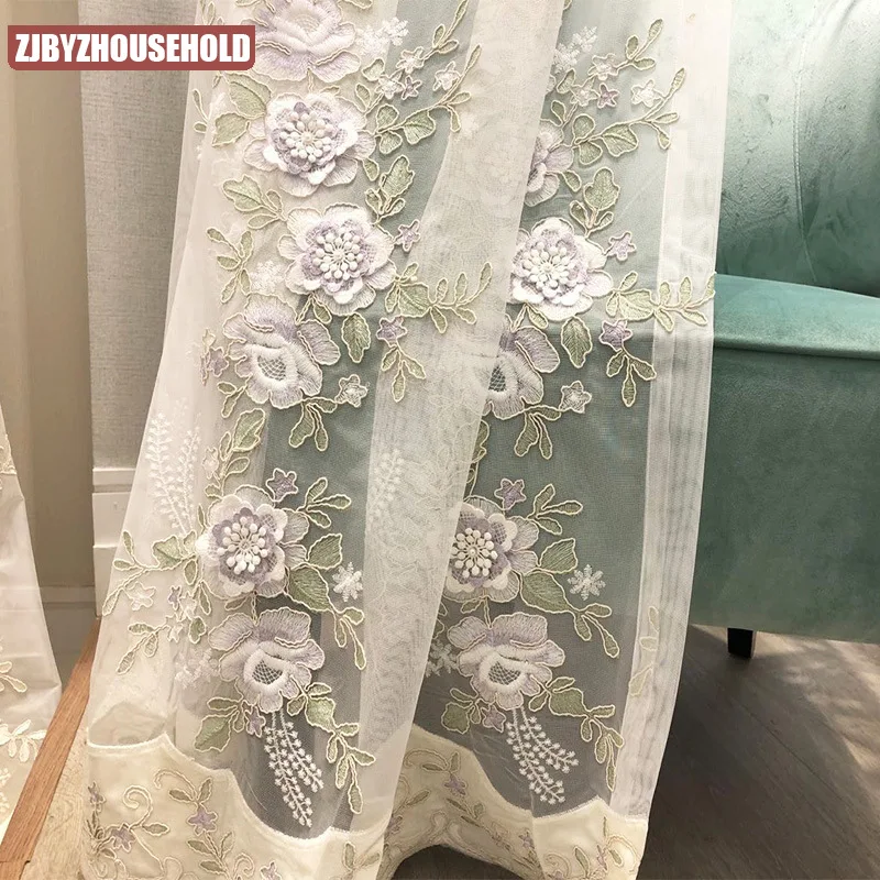 French Romantic Velvet Embroidered Voile Curtain for Living Room Floral Pattern Delicate Tulle Curtain for Bedroom Drape
French Romantic Velvet Embroidered Voile Curtain for Living Room Floral Pattern Delicate Tulle Curtain for Bedroom Drape