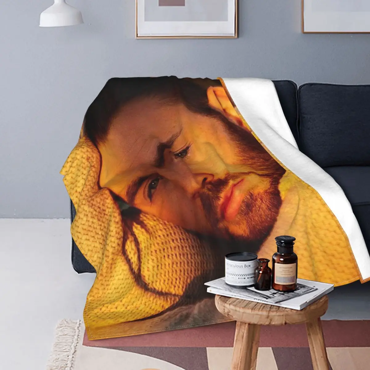 

Летнее Флисовое одеяло с изображением Криса Эванса, красивое портативное мягкое покрывало для кровати, Дорожный Коврик