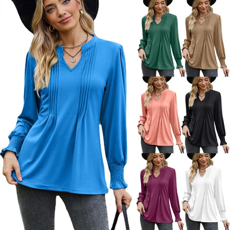 New 2023 Fall T-shirt dress Pure Salad Bar puffy sleeve V-neck long sleeve top 
New 2023 Fall T-shirt dress Pure Salad Bar puffy sleeve V-neck long sleeve top