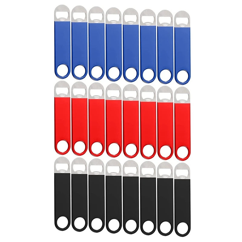 24 PCS Bottle Opener Flat Bottle Opener 7 Inch For Bartender Bar Kitchen Restaurant ,Red+Black+Blue
24 PCS Bottle Opener Flat Bottle Opener 7 Inch For Bartender Bar Kitchen Restaurant ,Red+Black+Blue