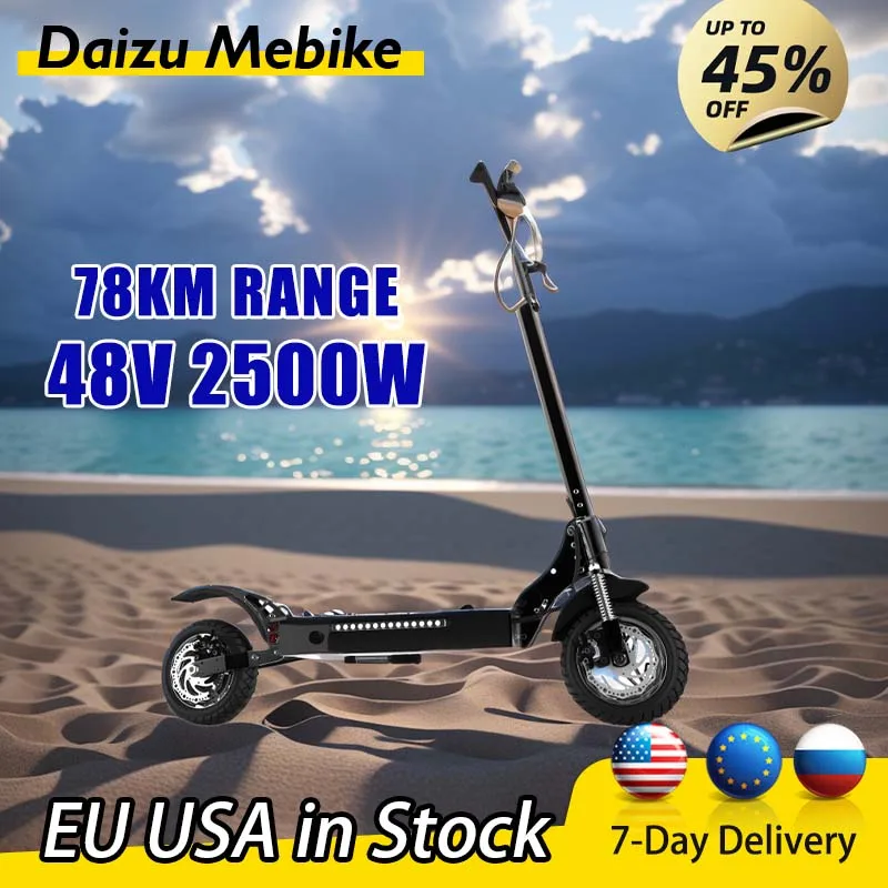 

USA/EU Stock Electric Scooter 68KM/H Fast Speed 48V 2500W Electric Scooters 78KM/H Long Range 25KG Lightweight E Scooter