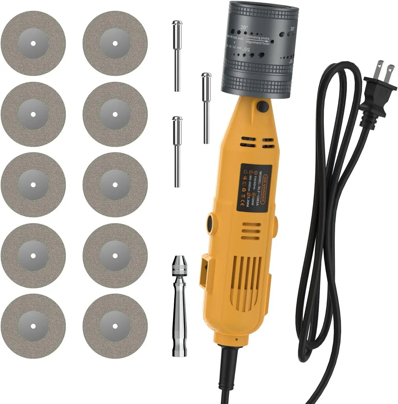 Tungsten Electrode Sharpener Grinder For TIG welding, 6 Sizes 10 Angles, TIG Welding Rotary With Flat Grinding Block Cut-Off Sl
Tungsten Electrode Sharpener Grinder For TIG welding, 6 Sizes 10 Angles, TIG Welding Rotary With Flat Grinding Block Cut-Off Sl