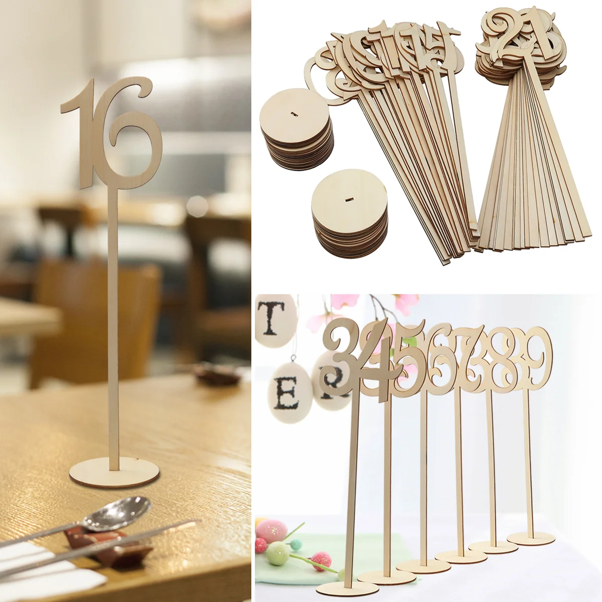 40pcs Wedding Table Wooden with Holder Base Rustic Reception for Wedding Birthday Banquet Party
40pcs Wedding Table Wooden with Holder Base Rustic Reception for Wedding Birthday Banquet Party