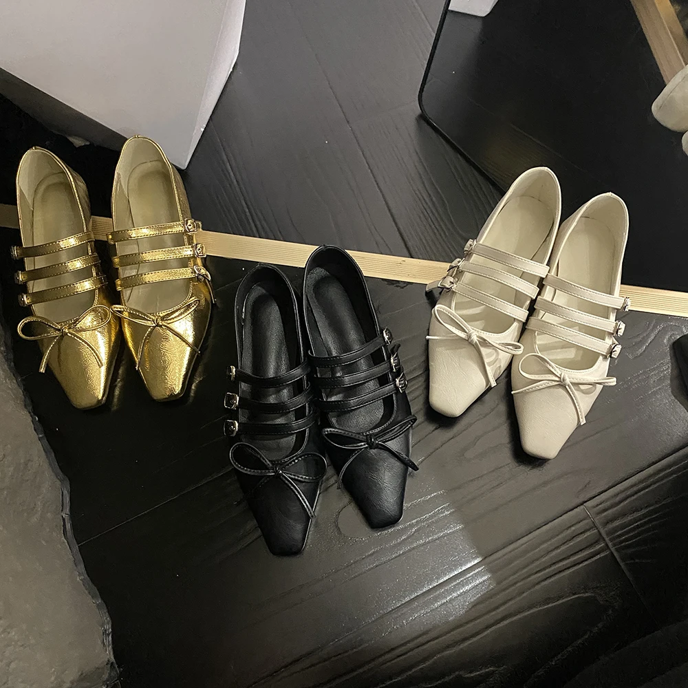 Small Square Toe Women Flats Loafers Belt Buckle Shallow Slip On Bow Design Black White Gold Silver Mules Shoes Woman Size 35-39
Small Square Toe Women Flats Loafers Belt Buckle Shallow Slip On Bow Design Black White Gold Silver Mules Shoes Woman Size 35-39