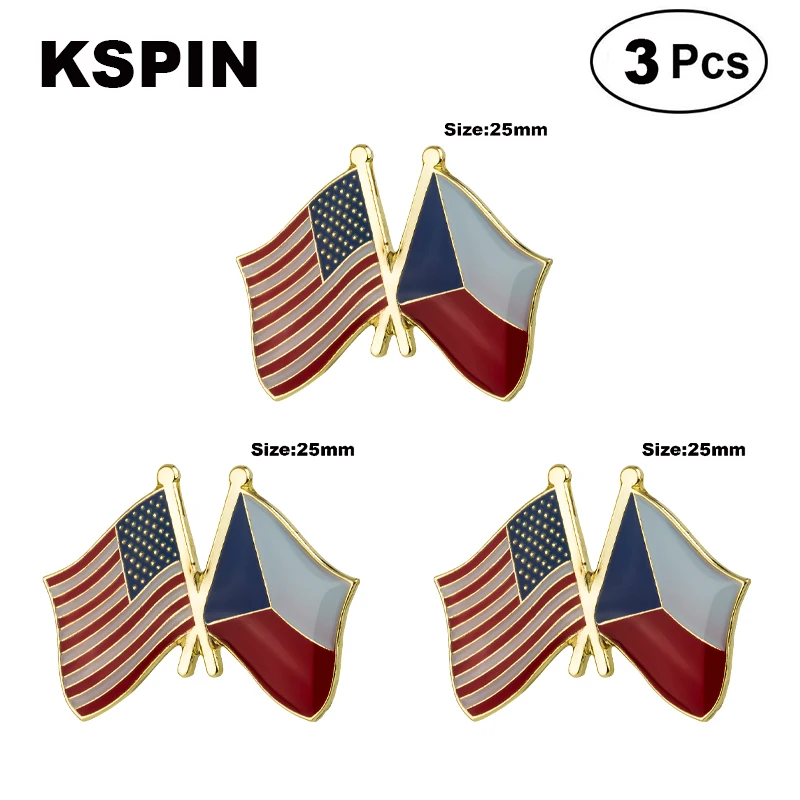 

U.S.A.& Czech Rep. Frendship Lapel Pin Brooches Pins Flag badge Brooch Badges