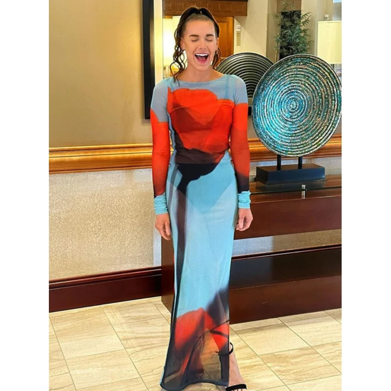 Flower Print Long Sleeve Mesh Dress For Women 2023 Summe Sexy Hollow Out See-Through Dress Lace Sheer Hot Party Night Club Dress
Flower Print Long Sleeve Mesh Dress For Women 2023 Summe Sexy Hollow Out See-Through Dress Lace Sheer Hot Party Night Club Dress