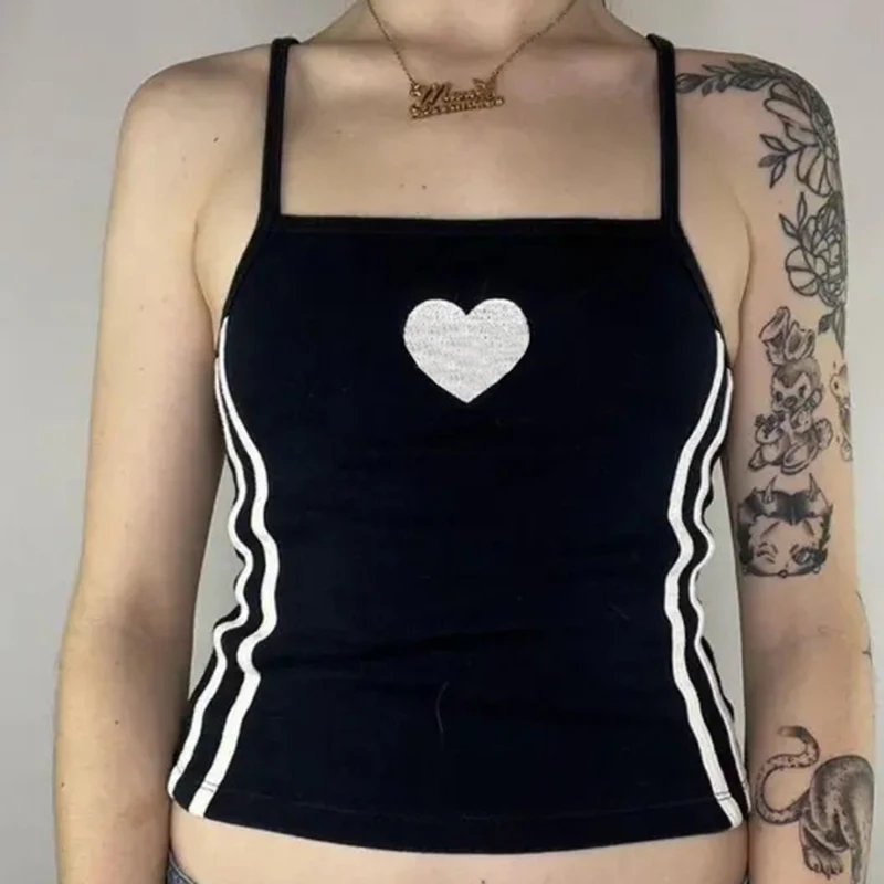 Y2K Aesthetic Love Print Striped Crop Top 2000s Retro Graphic Sleeveless Strapless Tank Top Summer Women Emo Gothic Camis
Y2K Aesthetic Love Print Striped Crop Top 2000s Retro Graphic Sleeveless Strapless Tank Top Summer Women Emo Gothic Camis