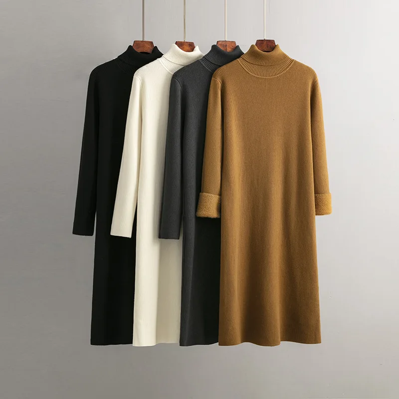 Women Sweater Dress Korean Fashion Straight Knitted Dresses Autumn Winter O-neck Long Sleeve Thick Loose Midi Vestidos Tejidos
Women Sweater Dress Korean Fashion Straight Knitted Dresses Autumn Winter O-neck Long Sleeve Thick Loose Midi Vestidos Tejidos