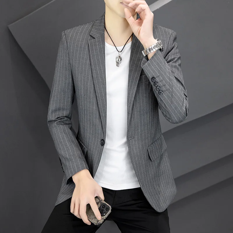 HOO 2023 Autumn New Men's Striped Suit Jacket Youth Business Slim Fit Trendy Handsome blazer
HOO 2023 Autumn New Men's Striped Suit Jacket Youth Business Slim Fit Trendy Handsome blazer