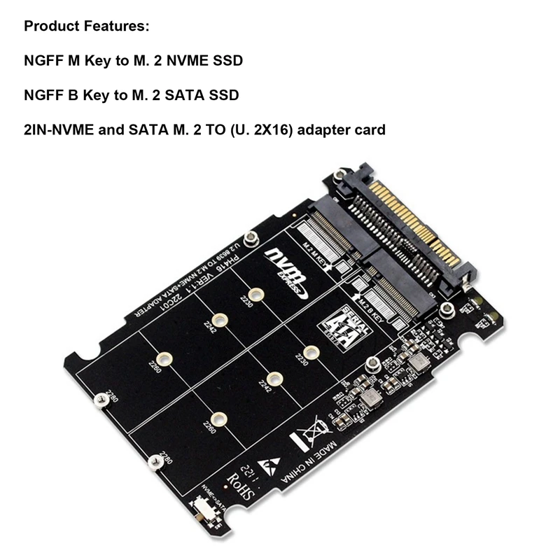 Плата переходника PCIE3.0 NVME NGFF к U.2 SFF8639, плата переходника M.2 NVME к U.2, 1 шт.
Плата переходника PCIE3.0 NVME NGFF к U.2 SFF8639, плата переходника M.2 NVME к U.2, 1 шт.