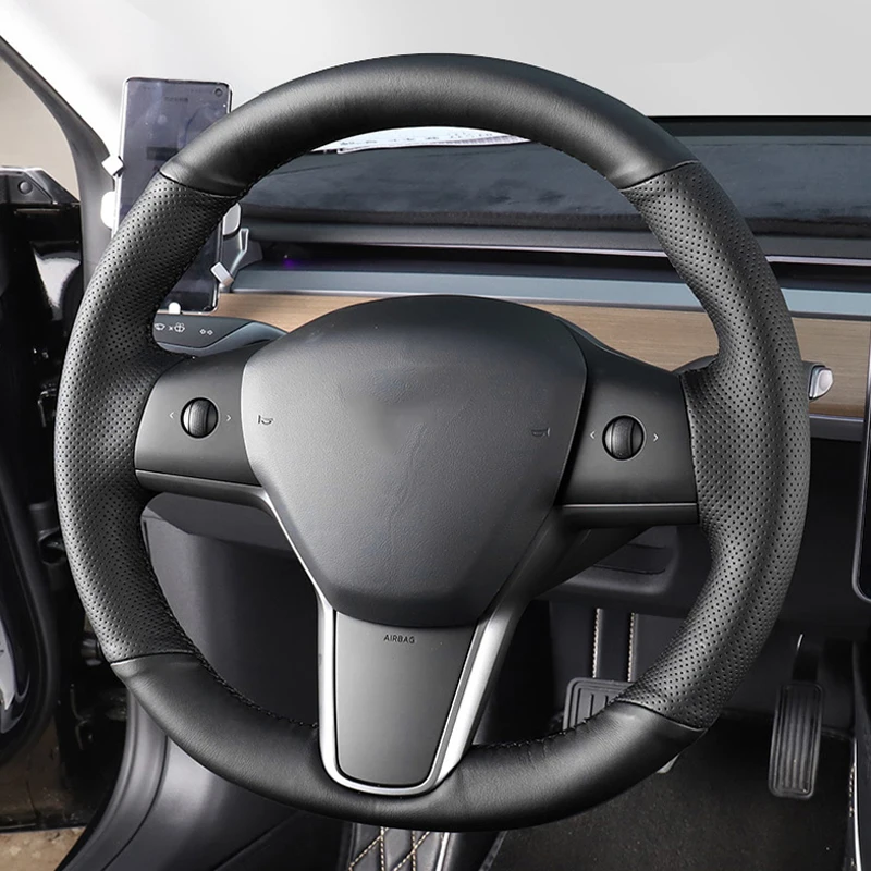 Special Fit Car steering wheel For Tesla model X 16-17 model S 14-18 Steering Protect Cover model 3 2019-2022 MODLE Y 21-22
Special Fit Car steering wheel For Tesla model X 16-17 model S 14-18 Steering Protect Cover model 3 2019-2022 MODLE Y 21-22