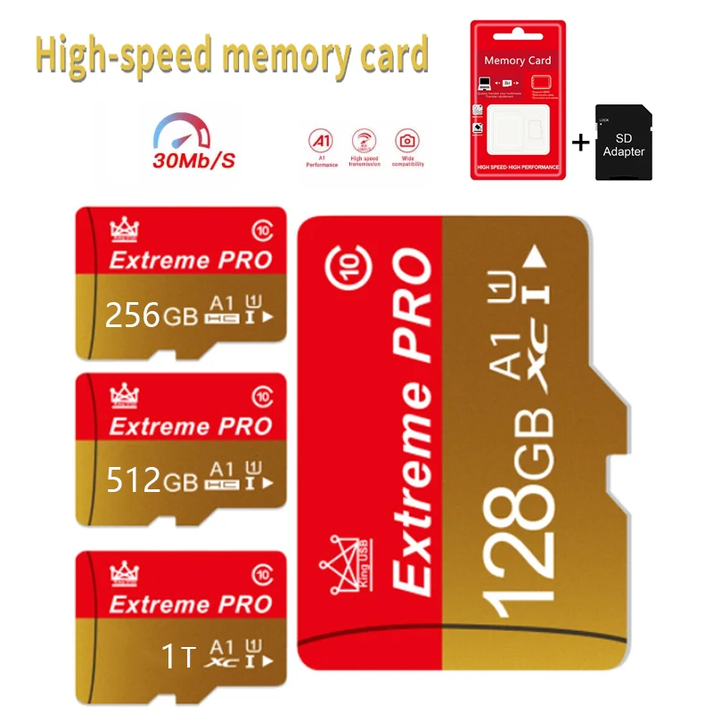 

2023 New 1TB Memory SD Card 128GB 256GB High Speed SD Card SD/TF Flash Card 512 GB Memory Card for Phone Cameras MP3/MP4 Player