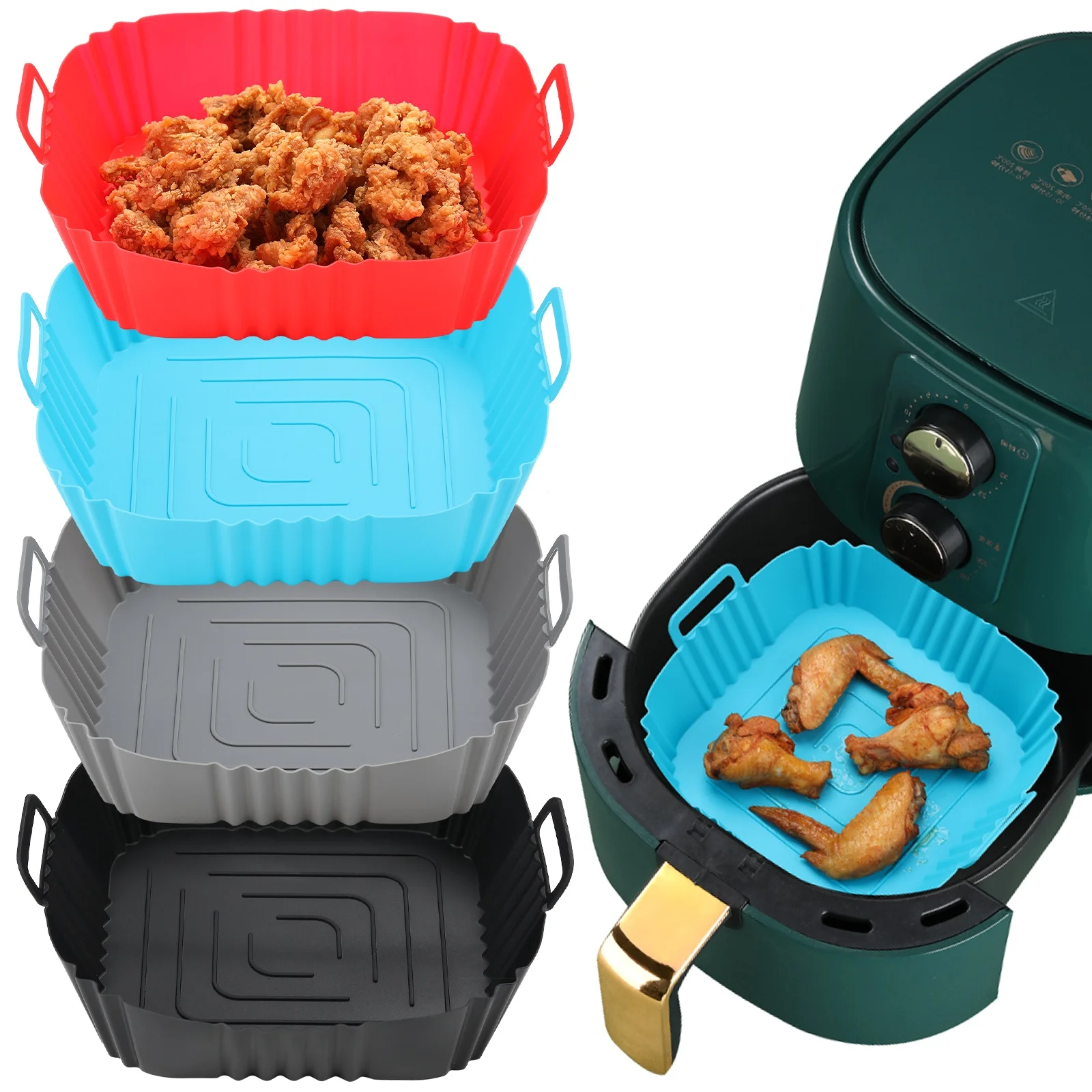 Air Fryers Silicone Pad Reusable Tray Mat Chicken Pizza Oven Baking Basket Heat Resistant Food Baking Accessories Tool
Air Fryers Silicone Pad Reusable Tray Mat Chicken Pizza Oven Baking Basket Heat Resistant Food Baking Accessories Tool