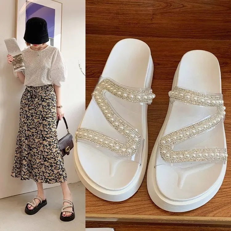 Crystal Pearl Fashion White Women's Platform Sandals Shoes for Women 2022 Woman Womens Shoes Slippers Summer
Crystal Pearl Fashion White Women's Platform Sandals Shoes for Women 2022 Woman Womens Shoes Slippers Summer