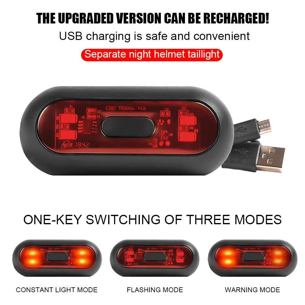 Universal Bicycle Motorcycle Accessrioes Helmet Smart Light Night Cycling Safety Signal Warning Light USB Rechargeable 3 Mode
Universal Bicycle Motorcycle Accessrioes Helmet Smart Light Night Cycling Safety Signal Warning Light USB Rechargeable 3 Mode