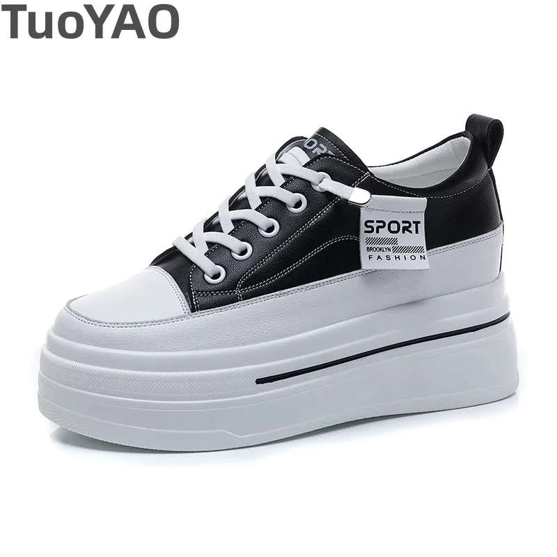 Genuine Leather Vulcanized Platform 7CM Wedge Hidden Heels Lace Up Increased Casual Women Fashion Sneakers Ladies Black Shoes 
Genuine Leather Vulcanized Platform 7CM Wedge Hidden Heels Lace Up Increased Casual Women Fashion Sneakers Ladies Black Shoes