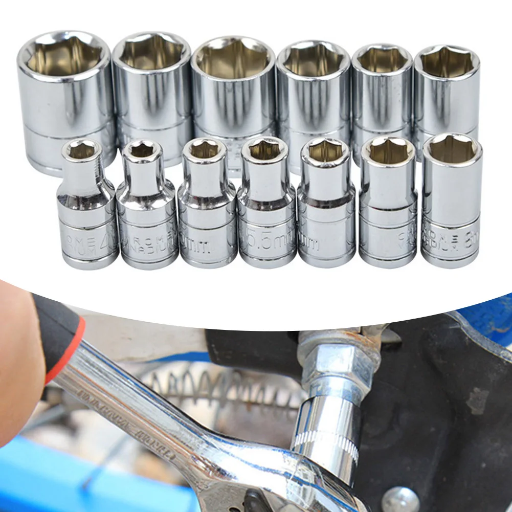 1/4" Hex Keys Socket For Ratchet Wrench Metric Head Sleeve Allen Key 4/4.5/5/5.5/6/7/8/9/10/11/12/13/14mm Repair Removal Tool
1/4" Hex Keys Socket For Ratchet Wrench Metric Head Sleeve Allen Key 4/4.5/5/5.5/6/7/8/9/10/11/12/13/14mm Repair Removal Tool