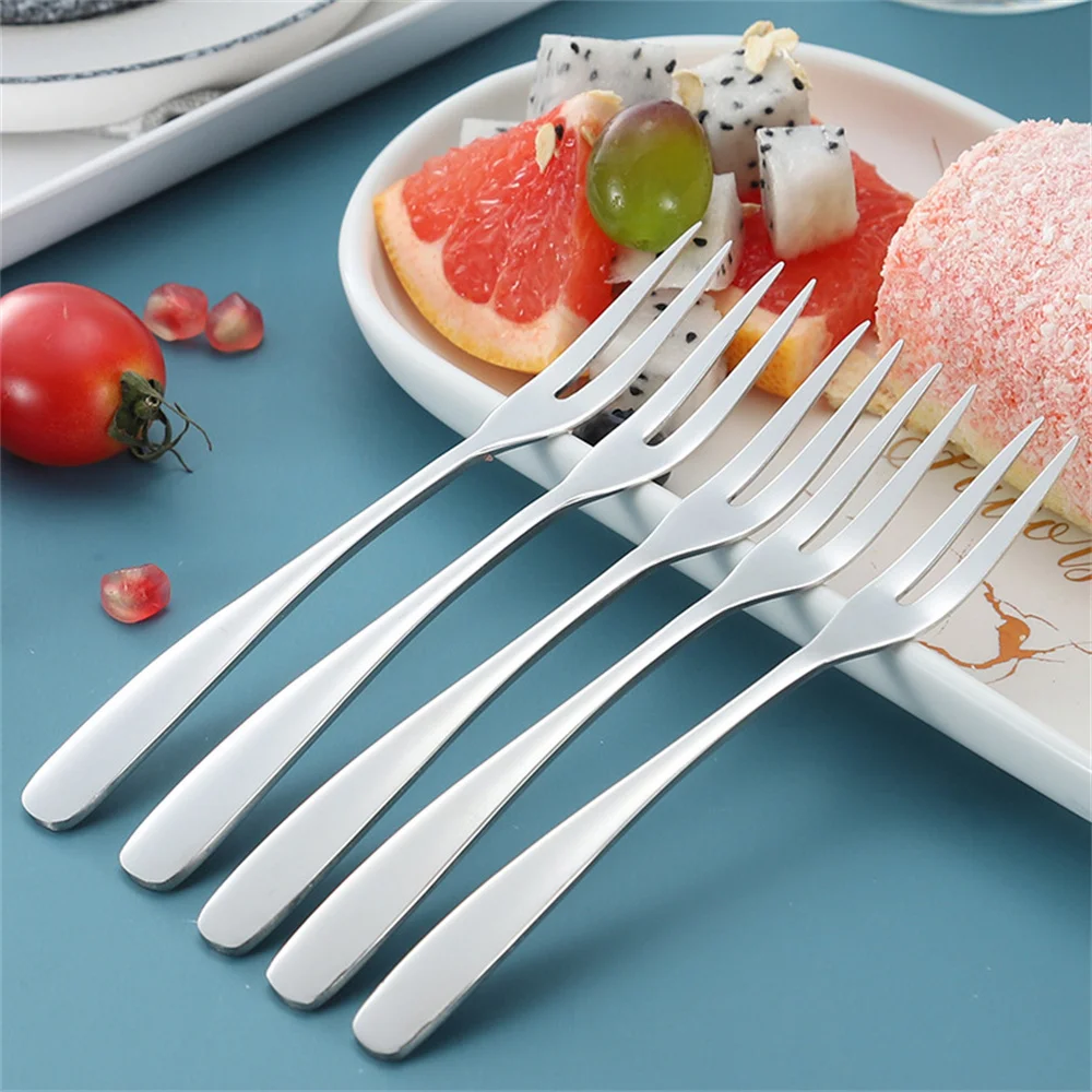 5Pcs Fruit Fork Stainless Steel Two-toothed Fork Cake Fork Western Small Fork Multifunctional Household Kitchen Accessories
5Pcs Fruit Fork Stainless Steel Two-toothed Fork Cake Fork Western Small Fork Multifunctional Household Kitchen Accessories