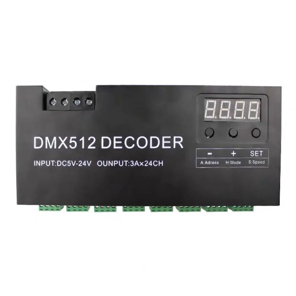 Надежный декодер DMX512, ШИМ-контроллер, сигнал для освещения, несколько режимов изменения, легкая настройка с цифровым дисплеем
Надежный декодер DMX512, ШИМ-контроллер, сигнал для освещения, несколько режимов изменения, легкая настройка с цифровым дисплеем