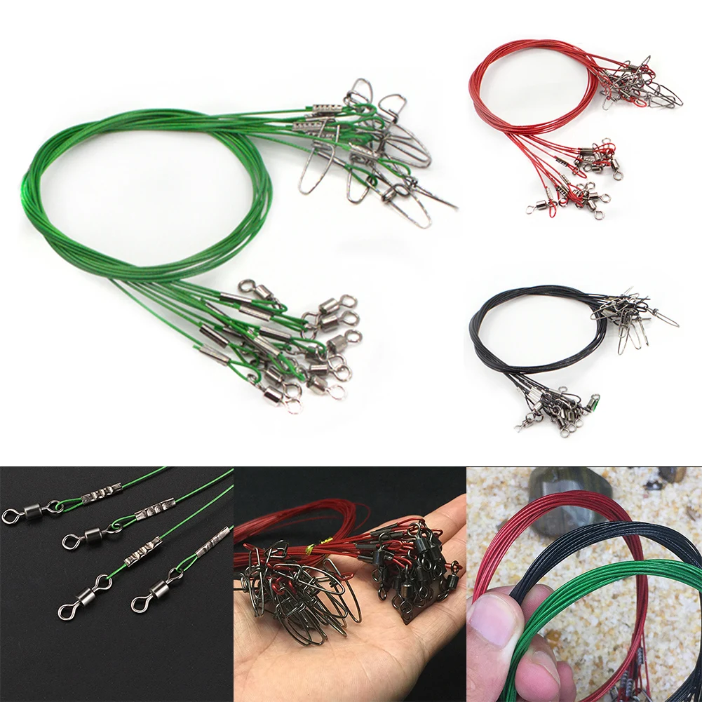 10pcs Fishing Steel Wire Leader With Snap Swivel Anti-Bite Line Nylon-Coated Fishing Line Wire Leaders Anti-Bite Fishing Line
10pcs Fishing Steel Wire Leader With Snap Swivel Anti-Bite Line Nylon-Coated Fishing Line Wire Leaders Anti-Bite Fishing Line
