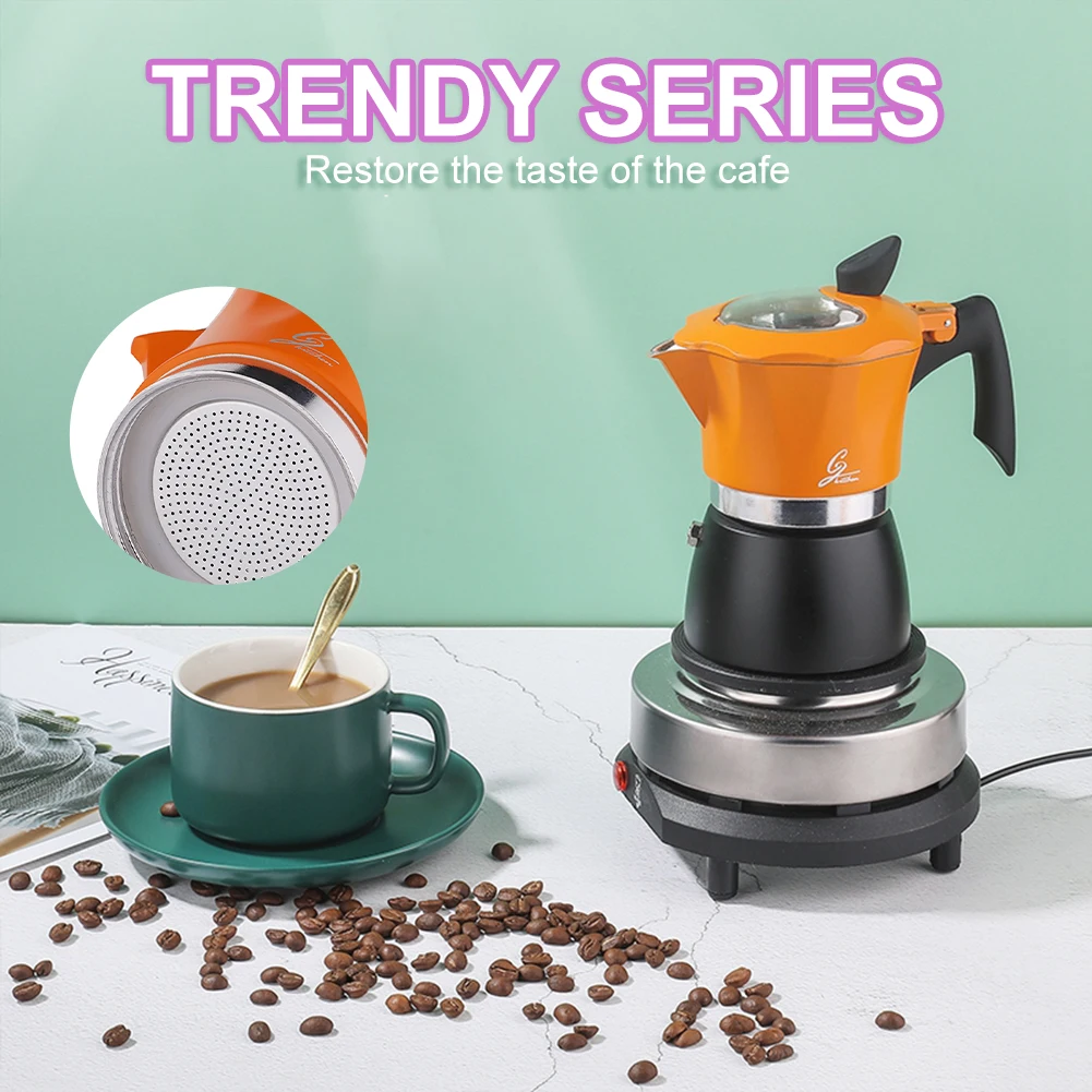 150ml/300ml Stovetop Espresso Maker Moka Pot Classic Italian Coffee Maker Aluminum Barista Coffee Brewing Kettle Accessories
150ml/300ml Stovetop Espresso Maker Moka Pot Classic Italian Coffee Maker Aluminum Barista Coffee Brewing Kettle Accessories