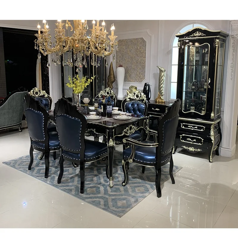 European style solid wood dining table and chair combination luxury small family restaurant with rectangular household
European style solid wood dining table and chair combination luxury small family restaurant with rectangular household