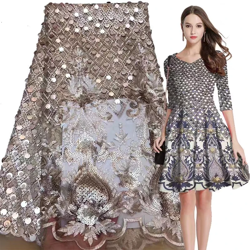 Top Quality Unique Fashion African HandMade Embroidery Net Lace SequinS French Fabric Wedding Evening Dress
Top Quality Unique Fashion African HandMade Embroidery Net Lace SequinS French Fabric Wedding Evening Dress