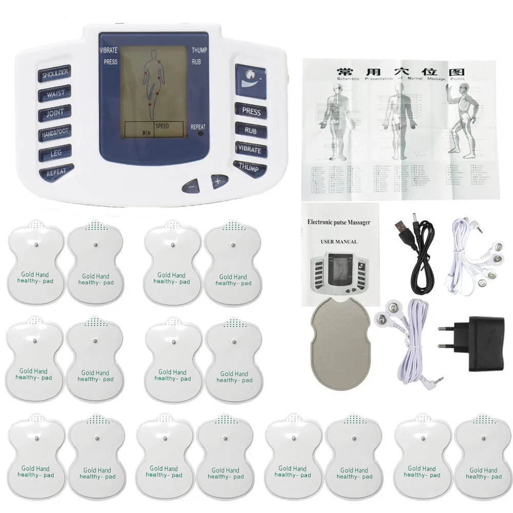 

JR-309 Hot new Electrical Stimulator Full Body Relax Muscle Therapy Massager,Pulse tens Acupuncture +16 pads