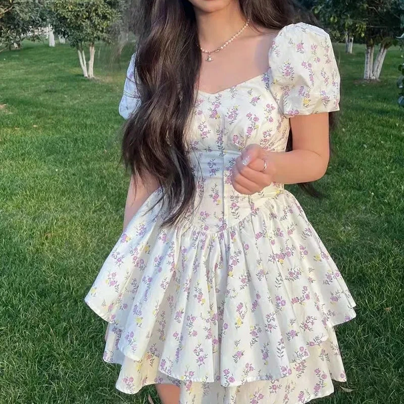 Dress Women 2023 Spring Summer New Korean Gentle Fragmented Flower Waist Show Thin Dresses Fashion Elegant A-line Skirt Womens
Dress Women 2023 Spring Summer New Korean Gentle Fragmented Flower Waist Show Thin Dresses Fashion Elegant A-line Skirt Womens