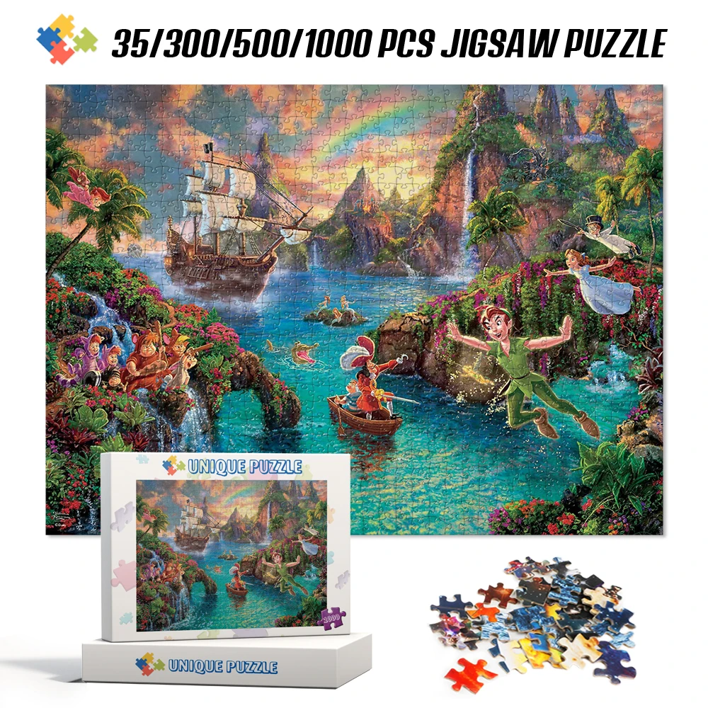 Disney Anime Educational Kids Toys Jigsaw Puzzles 35/300/500/1000 Pieces Puzzles for Adults Peter Pan Disney Jigsaw Puzzles Toys
Disney Anime Educational Kids Toys Jigsaw Puzzles 35/300/500/1000 Pieces Puzzles for Adults Peter Pan Disney Jigsaw Puzzles Toys
