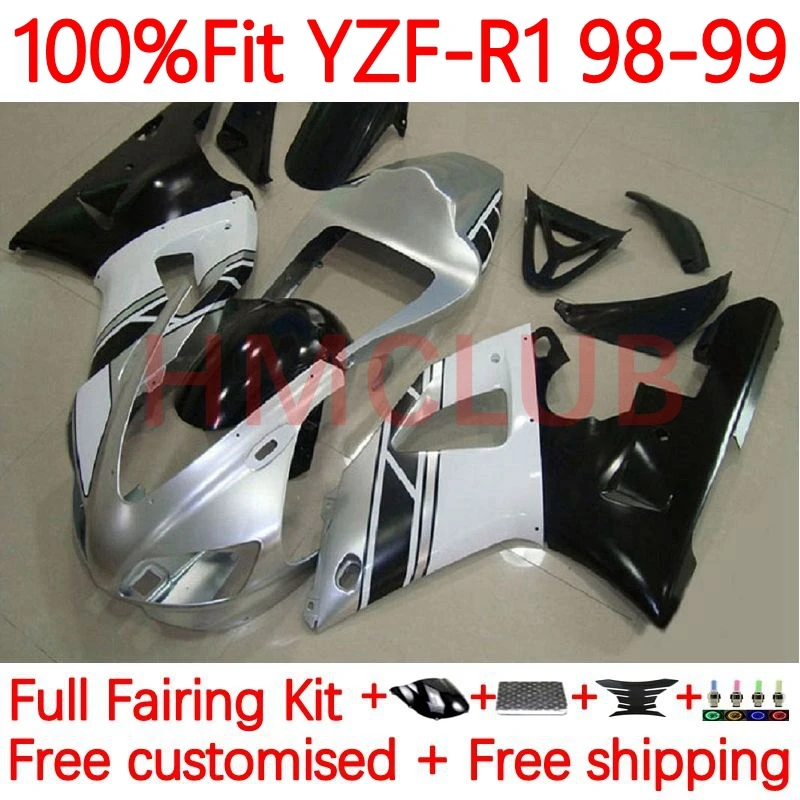 OEM Body For YAMAHA YZF1000 YZF R1 R 1 1000 YZF-R1 YZF-1000 YZFR1 1998 1999 1000CC 98 99 Injection Fairing silvery black 99No.16
OEM Body For YAMAHA YZF1000 YZF R1 R 1 1000 YZF-R1 YZF-1000 YZFR1 1998 1999 1000CC 98 99 Injection Fairing silvery black 99No.16
