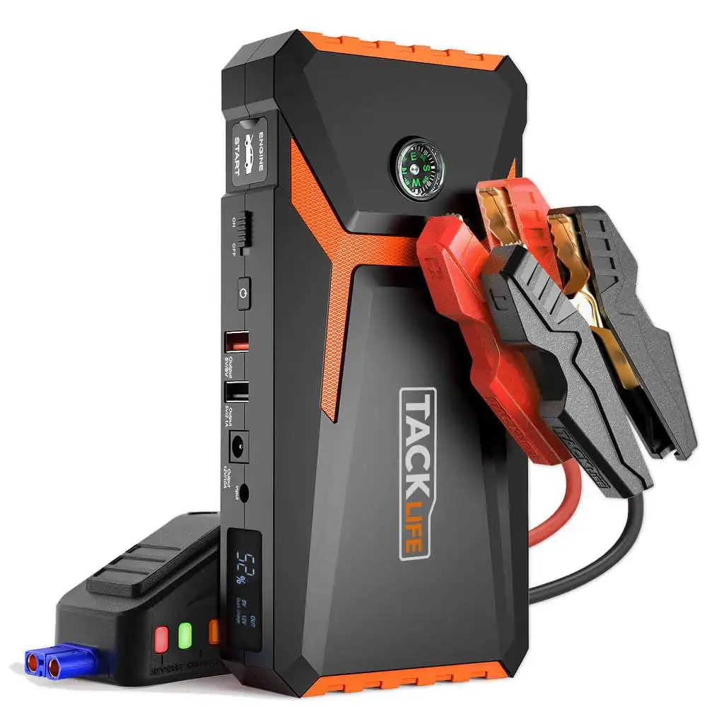 800A 18000mAh Car Jump Starter with LCD Display ( to 7.0L Gas, 5.5L Engine) 12V Auto Battery Booster Quick Charger
800A 18000mAh Car Jump Starter with LCD Display ( to 7.0L Gas, 5.5L Engine) 12V Auto Battery Booster Quick Charger