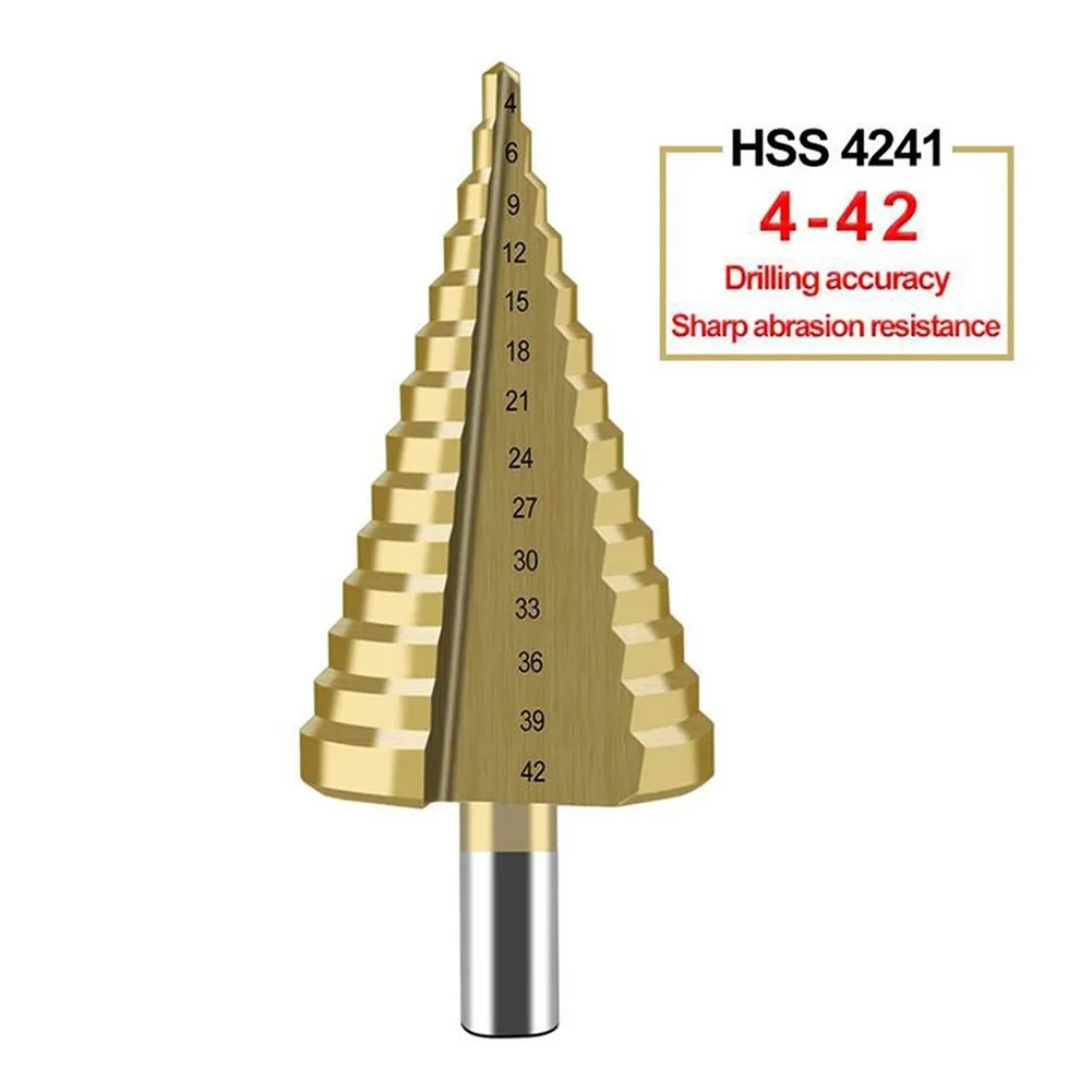 1PC Step Drill Bit HSS Steel Titanium Cone Bit Hole Metal Cutter Drilling Tool 4-42mm For Drilling Holes Drill Bit Tools
1PC Step Drill Bit HSS Steel Titanium Cone Bit Hole Metal Cutter Drilling Tool 4-42mm For Drilling Holes Drill Bit Tools