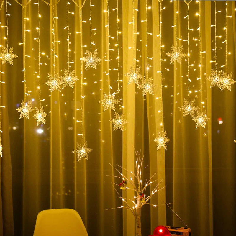 New LED Curtain Snowflake String Lights with EU Plug Wave Lighting Indoor&Outdoor Holiday Party Christmas Decorations Lights
New LED Curtain Snowflake String Lights with EU Plug Wave Lighting Indoor&Outdoor Holiday Party Christmas Decorations Lights
