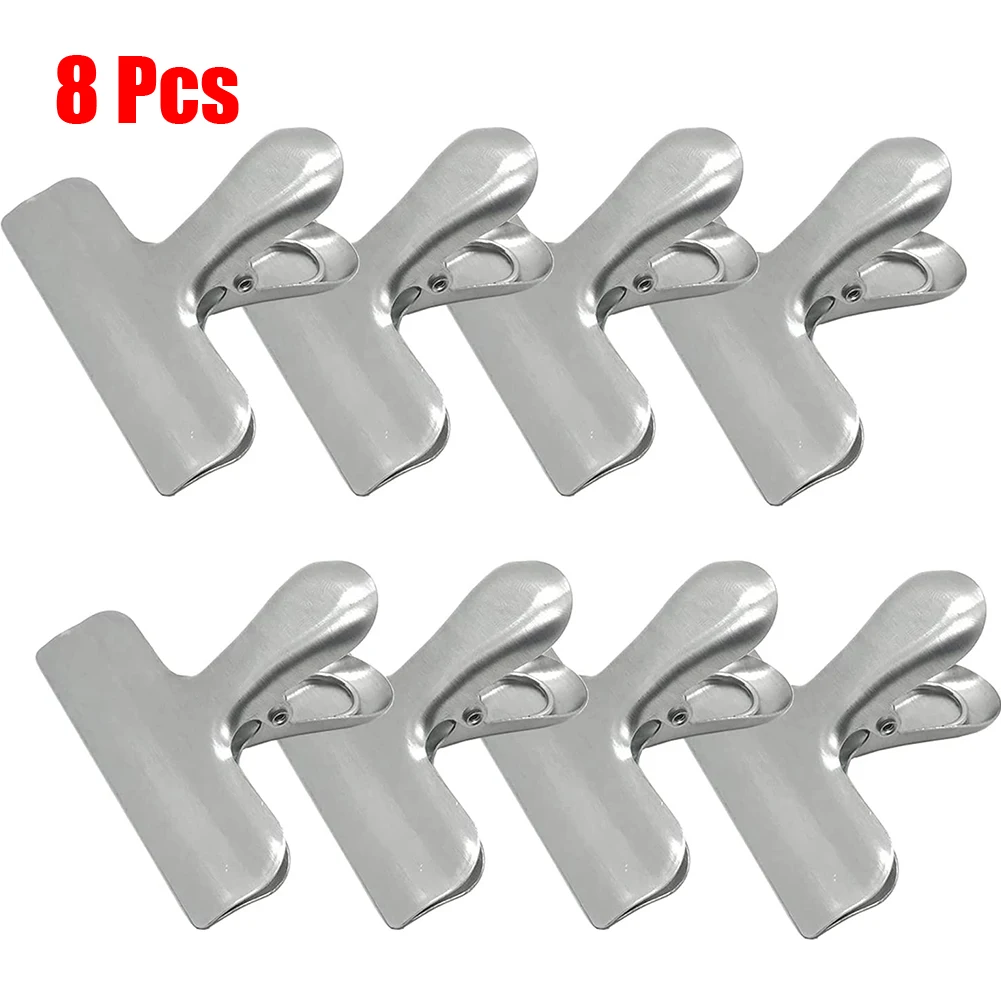 8pcs 6.5*5.5cm Stainless Steel Seal Clip Silver Food Clip For Snack Bag Cracker Pack Spices Kitchen Home Office Accessories
8pcs 6.5*5.5cm Stainless Steel Seal Clip Silver Food Clip For Snack Bag Cracker Pack Spices Kitchen Home Office Accessories