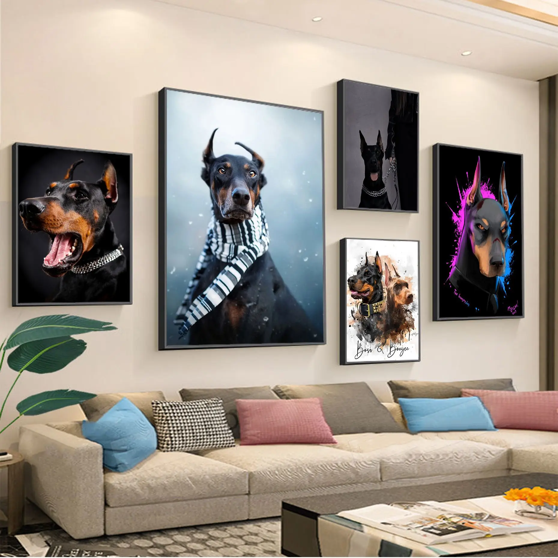 Modern Black Doberman Dog Self-adhesive Art Poster Vintage Room Bar Cafe Decor Posters Wall Stickers
Modern Black Doberman Dog Self-adhesive Art Poster Vintage Room Bar Cafe Decor Posters Wall Stickers