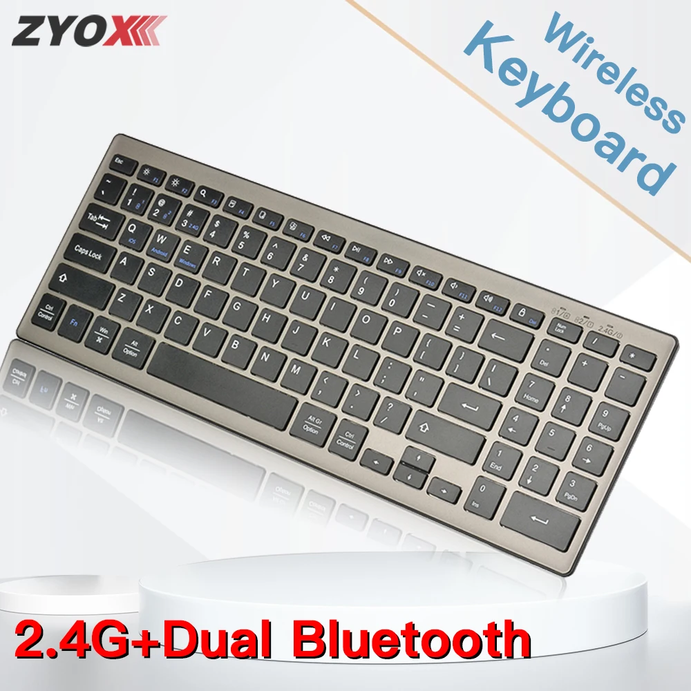 Wireless Keyboard 2.4G Dual Bluetooth With Number Keys Low Noise For Laptop Windows Desktop Smart TV Russian Spanish French Arab
Wireless Keyboard 2.4G Dual Bluetooth With Number Keys Low Noise For Laptop Windows Desktop Smart TV Russian Spanish French Arab