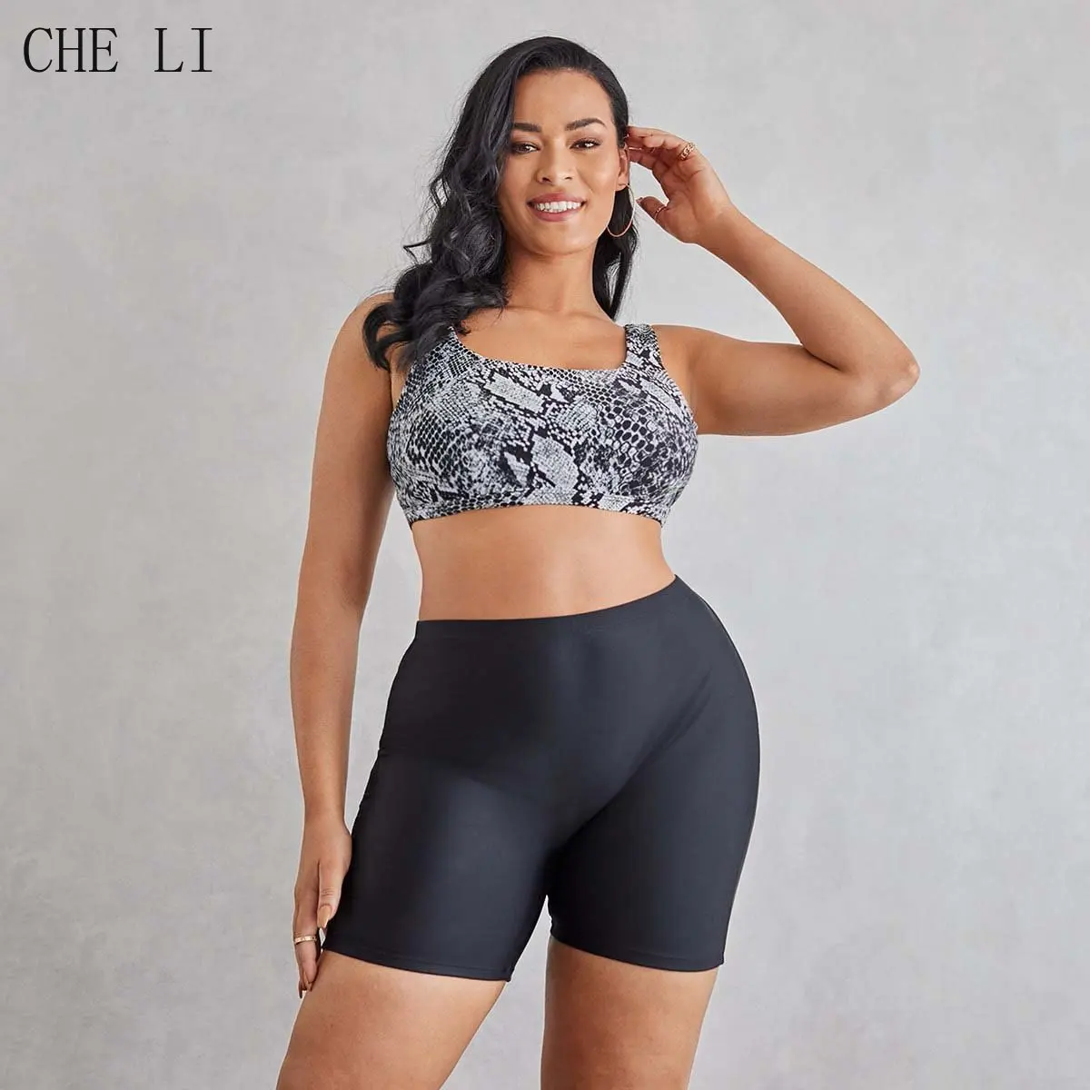 Plus Size Swimsuit Two-piece Set Women's Snakeskin Printing Sports Wind Summer Clothes High Waist High Elasticity Swimsuit Set
Plus Size Swimsuit Two-piece Set Women's Snakeskin Printing Sports Wind Summer Clothes High Waist High Elasticity Swimsuit Set