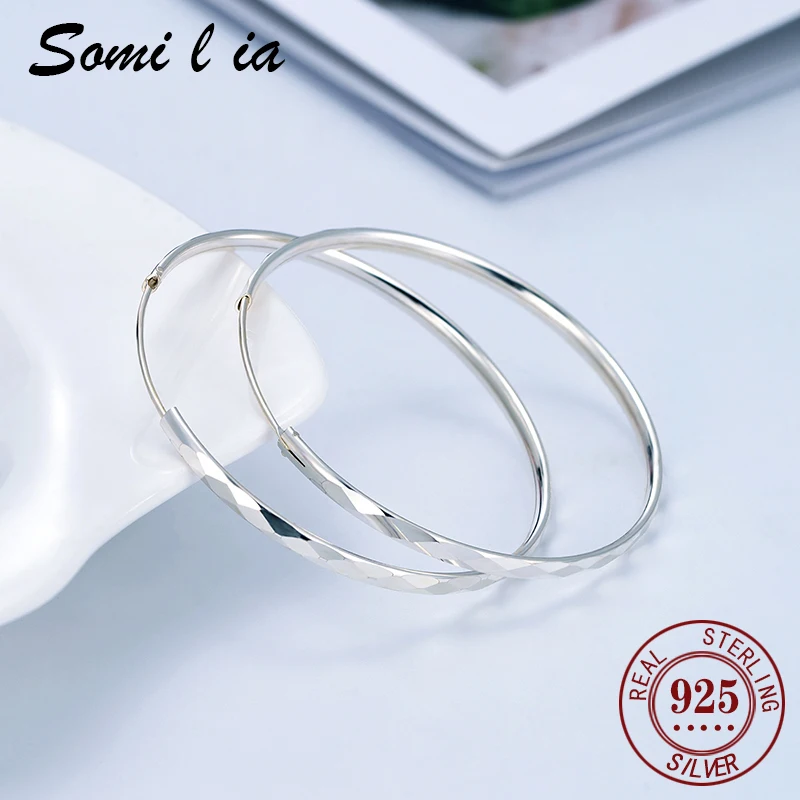 SOMILIA Platinum Plated Big Hoop Earrings for Women, 925 Sterling Silver Jewelry Female Fashion Women Earrings 40mm 50mm 60mm
SOMILIA Platinum Plated Big Hoop Earrings for Women, 925 Sterling Silver Jewelry Female Fashion Women Earrings 40mm 50mm 60mm