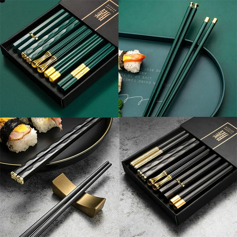 5 Pairs Non-slip Alloy Sushi Green Japanese Chopsticks Set Chopsticks Chinese Gift Reusable Chopsticks Tableware Kitchen
5 Pairs Non-slip Alloy Sushi Green Japanese Chopsticks Set Chopsticks Chinese Gift Reusable Chopsticks Tableware Kitchen