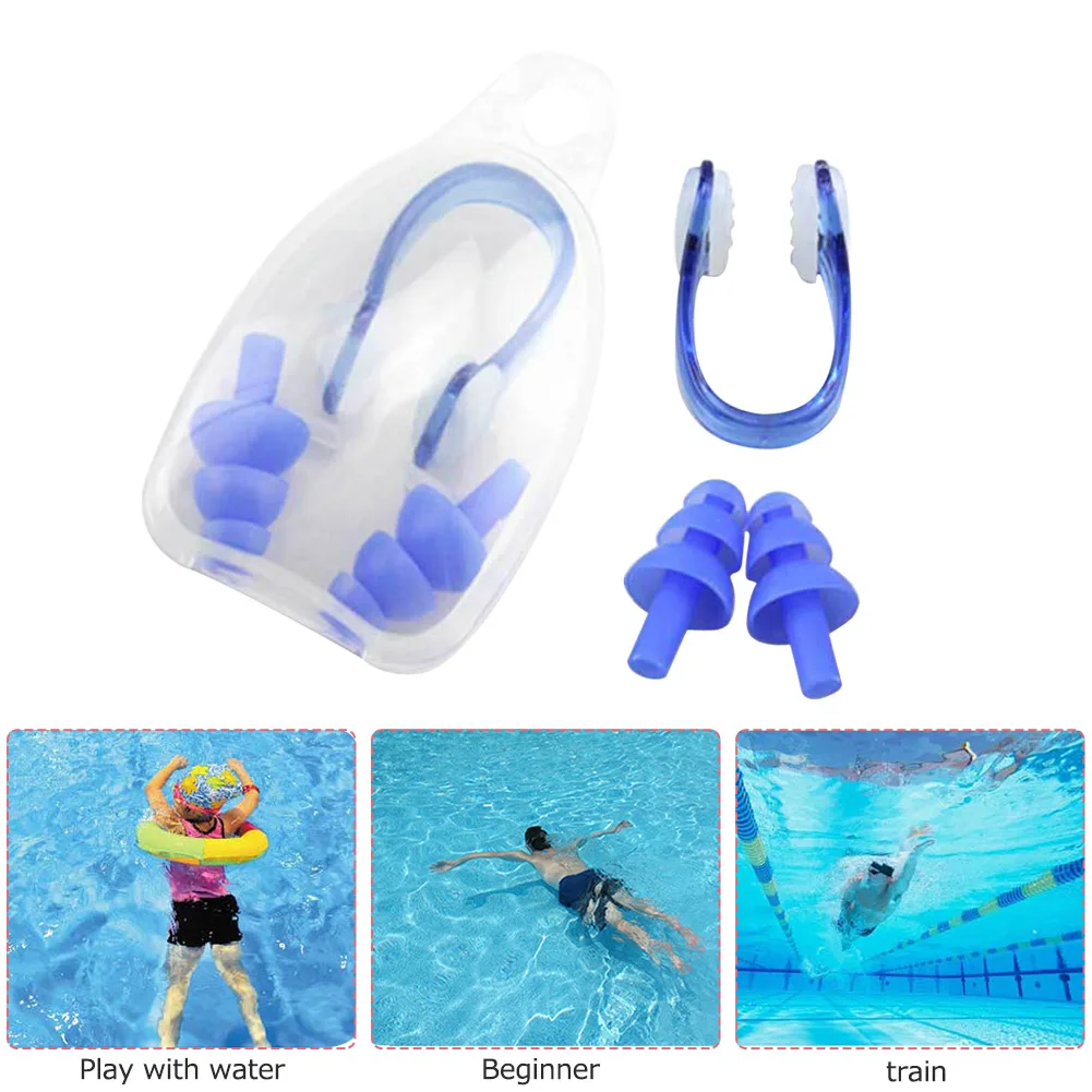 Anti-noise Swimming Nose Clip Earplugs Suit Waterproof Soft Summer Water Sports Protective Gear Swimming Accessories
Anti-noise Swimming Nose Clip Earplugs Suit Waterproof Soft Summer Water Sports Protective Gear Swimming Accessories