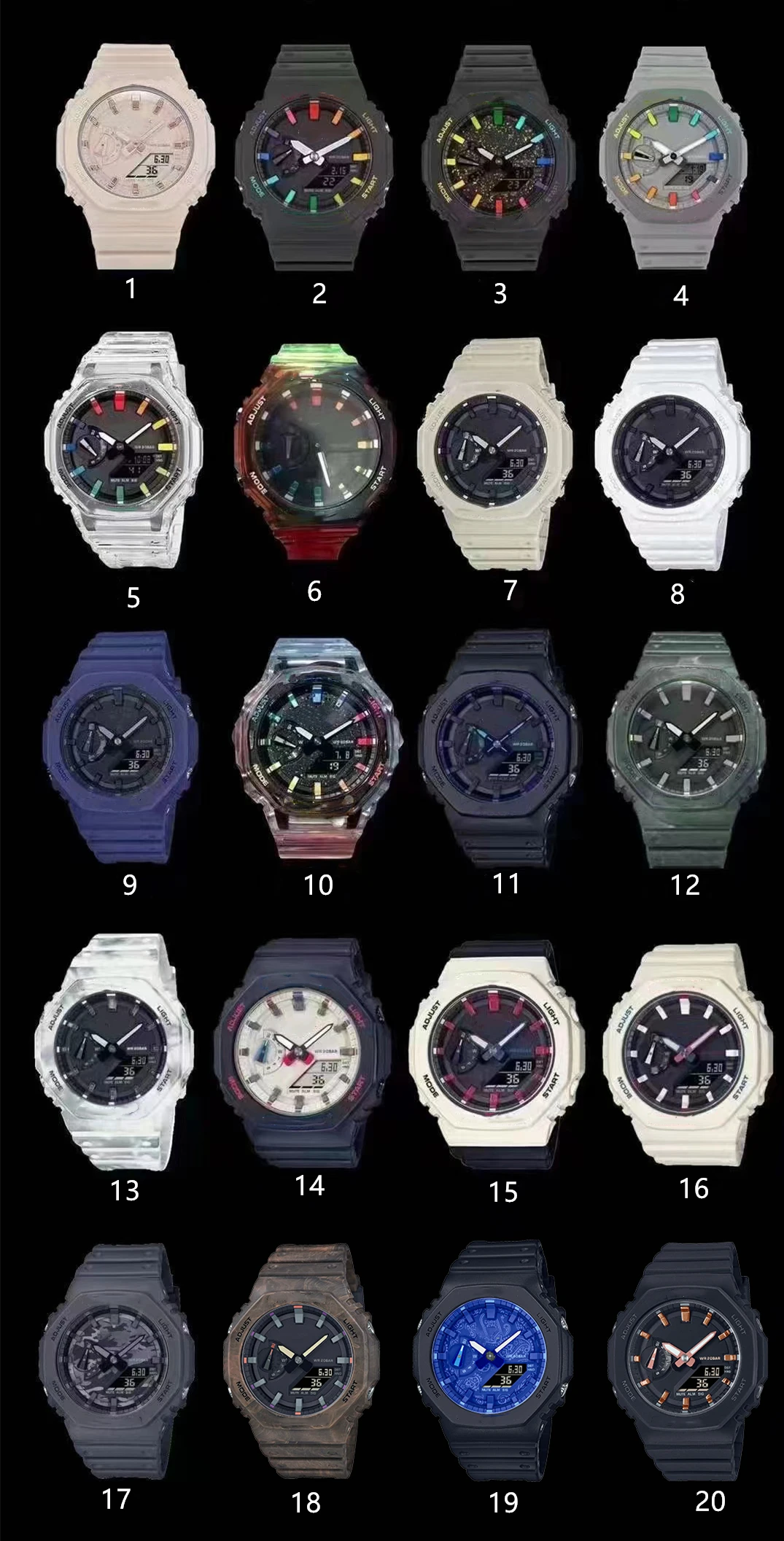 Men's Sports Quartz Digital 2100 AAA Watch Original Shock Watch Detachable assembled oak waterproof dial fully functional
Men's Sports Quartz Digital 2100 AAA Watch Original Shock Watch Detachable assembled oak waterproof dial fully functional