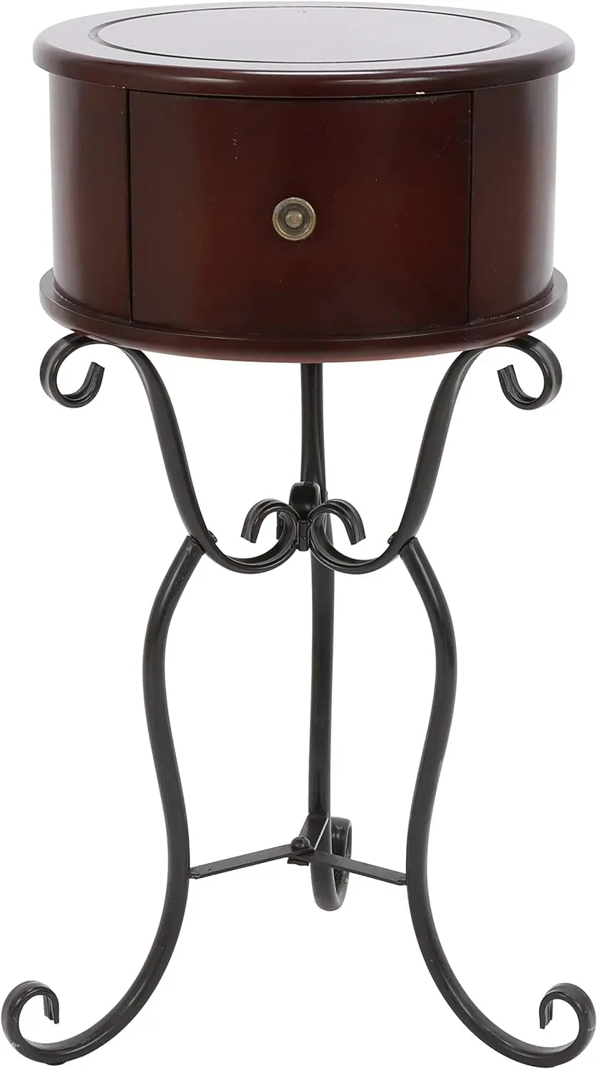 1-Drawer Wood and Metal Round Side Table, Espresso Espresso machinne accesories Coffee bellows V coffee set Coffee knock box Kno
1-Drawer Wood and Metal Round Side Table, Espresso Espresso machinne accesories Coffee bellows V coffee set Coffee knock box Kno