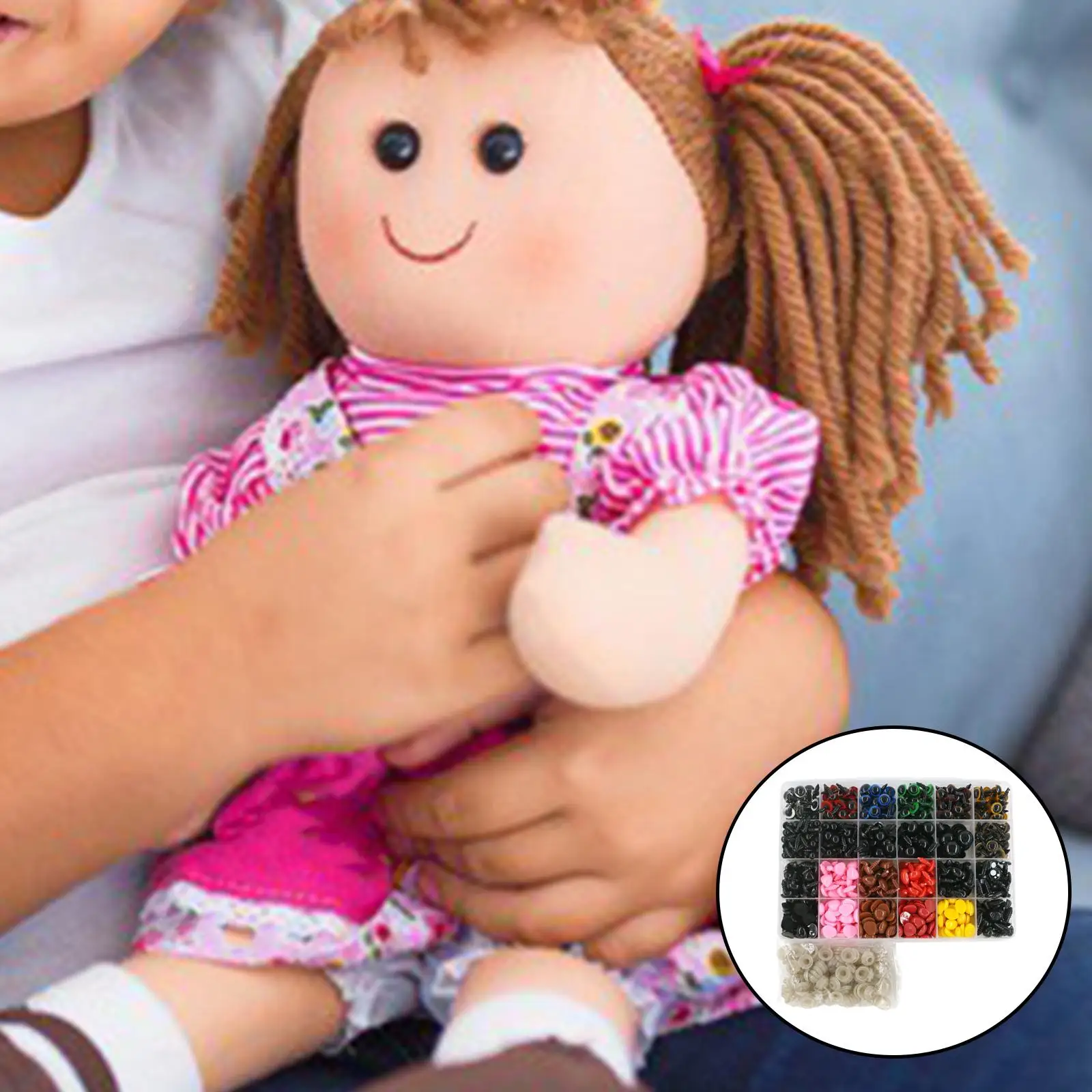 838x Safety Eyes and Nose DIY Dolls with Storage Teddy Bear Crochet Projects Craft Assorted Doll Eyes for Children
838x Safety Eyes and Nose DIY Dolls with Storage Teddy Bear Crochet Projects Craft Assorted Doll Eyes for Children