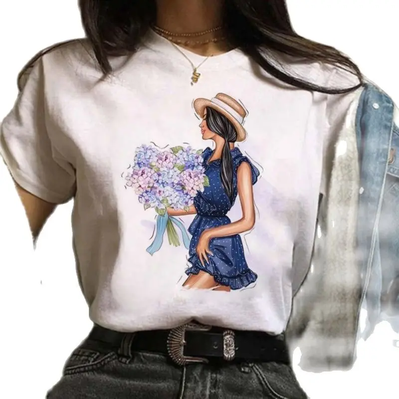 Art Girl Printed Women's Short Sleeve T-shirt Fashion Round Collar Bottom Casual Loose Girl Tshirt Graphic Tee Y2k Aesthetic
Art Girl Printed Women's Short Sleeve T-shirt Fashion Round Collar Bottom Casual Loose Girl Tshirt Graphic Tee Y2k Aesthetic