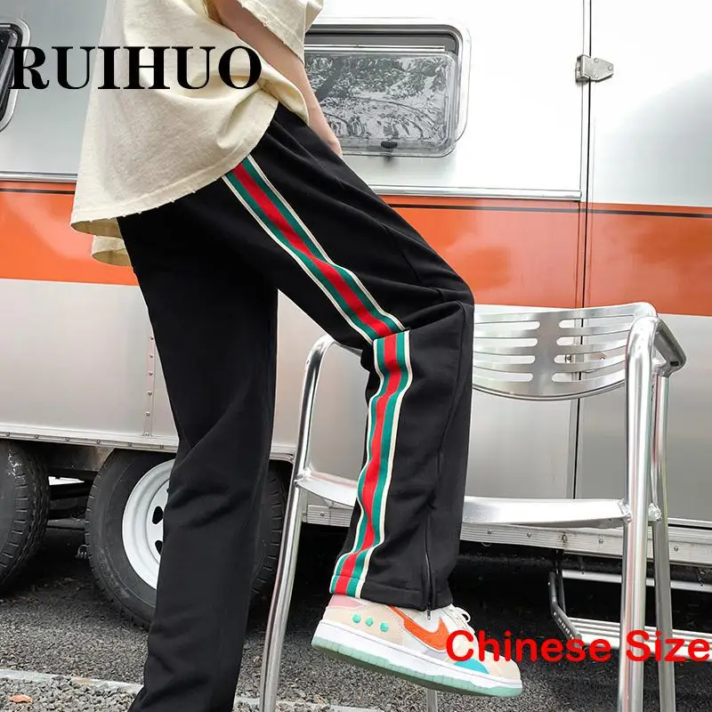 

Брюки RUIHUO мужские повседневные в стиле пэчворк, уличная одежда, модные штаны, китайский Размер 3XL, весна 2023